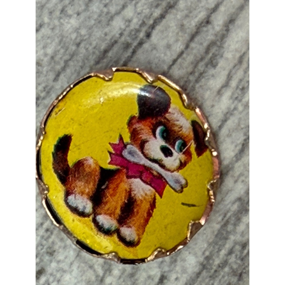 Vintage Puppy Dog Pin brooch Kitsch Novelty dogs 70s 60s MCM pet retro